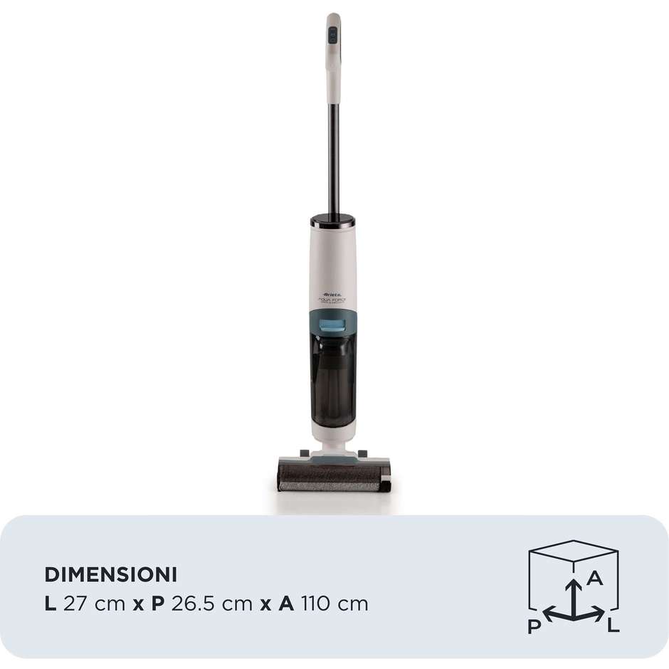 Ariete 2483 Aspirapolvere Intelligente Lavapavimenti cordless 700ml Accessori inclusi Colore Bianco, Azzurro