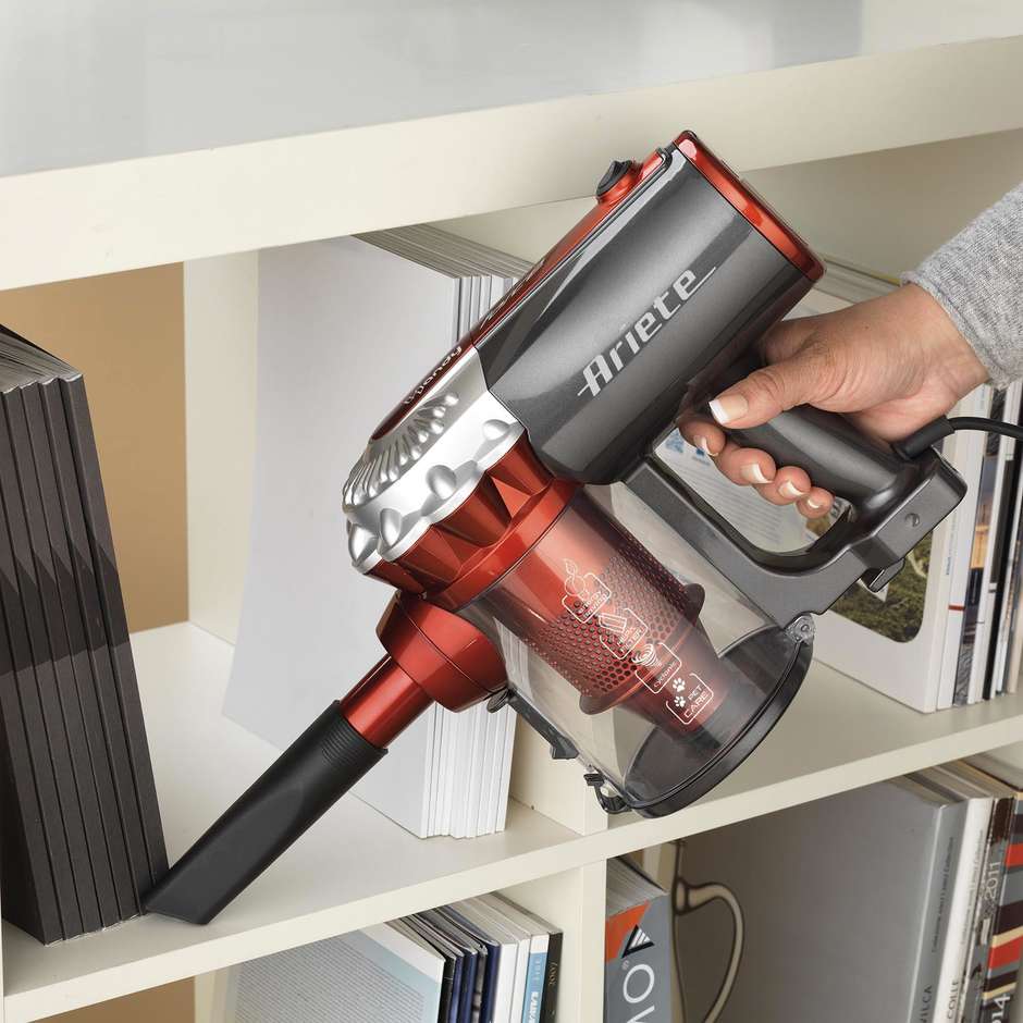 Ariete 2761 Handy Force Scopa Elettrica con Filtro HEPA 600W 0,5L Nero Rosso