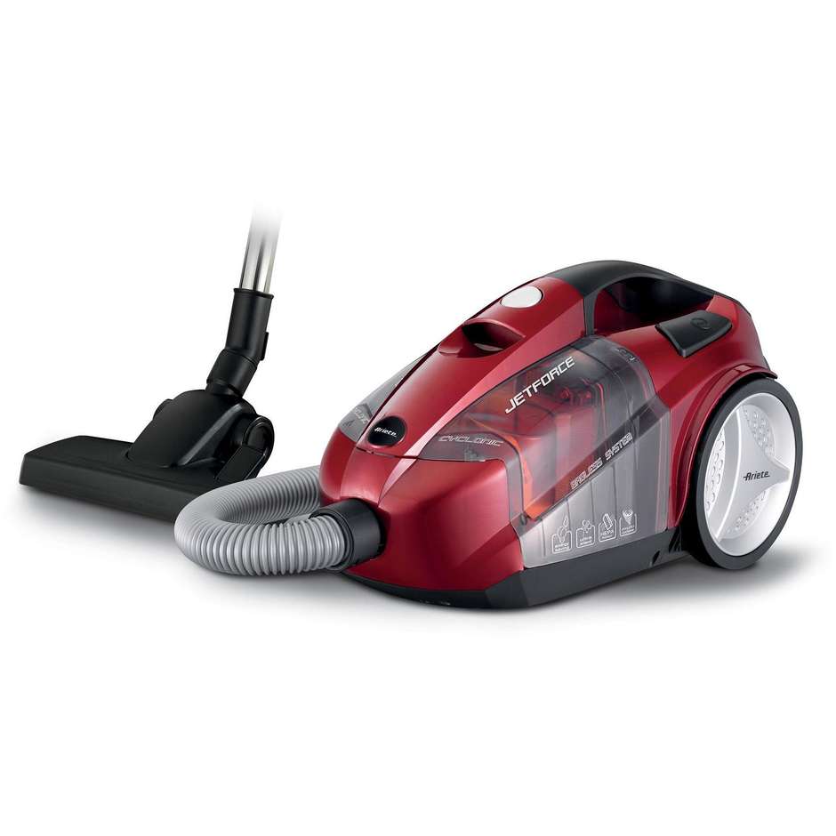 Ariete 2791/50 Jet Force Aspirapolvere a Traino Ciclonico Senza Sacco 800 W 2,5 L Filtro HEPA Rosso/Nero