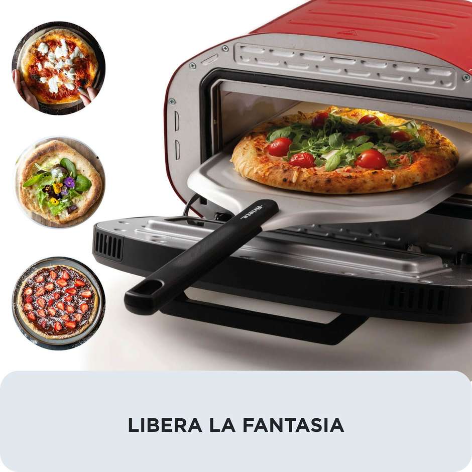Ariete 3901 Da Gennaro forno per pizza su pietra, 2200 W, 430 °C, rosso