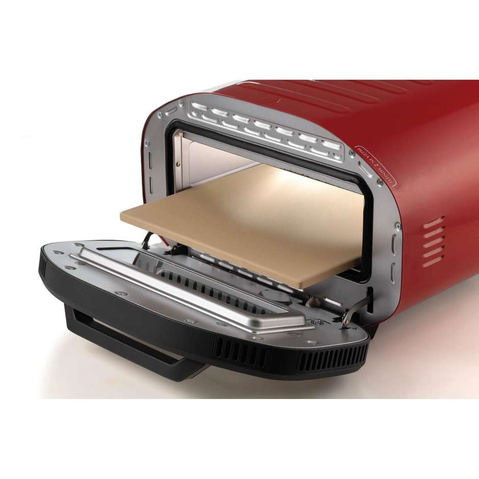 Ariete 3901 Forno Elettrico da Tavolo per Pizza con Pietra Refrattaria, 2200 W, 430 °C, Rosso