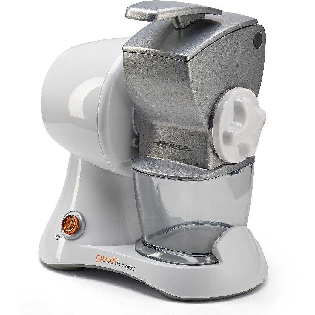 Grattugia Elettrica 250W Con Contenitore | Per Formaggio, Noci, Cioccolato | Rullo In Acciaio Estraibile | Bianca