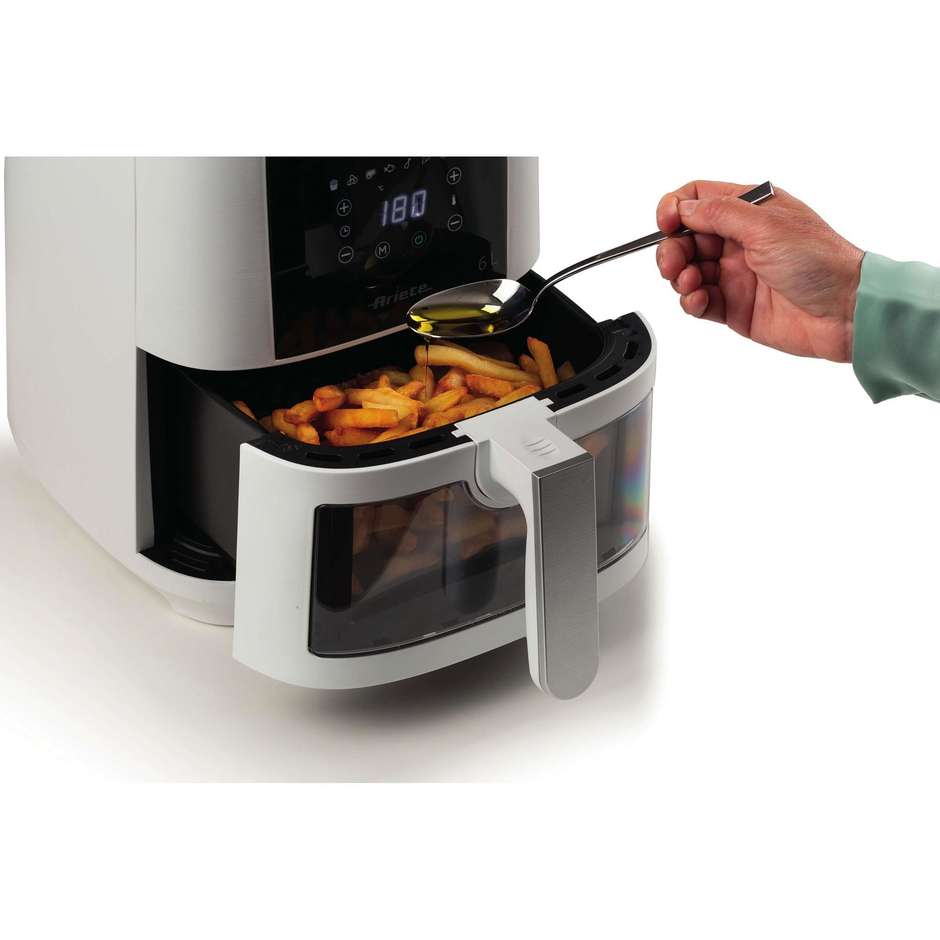 Ariete 4626-03 Friggitrice ad Aria Calda 6 L 1300 W con Cestello Singolo Antiaderente Bianco
