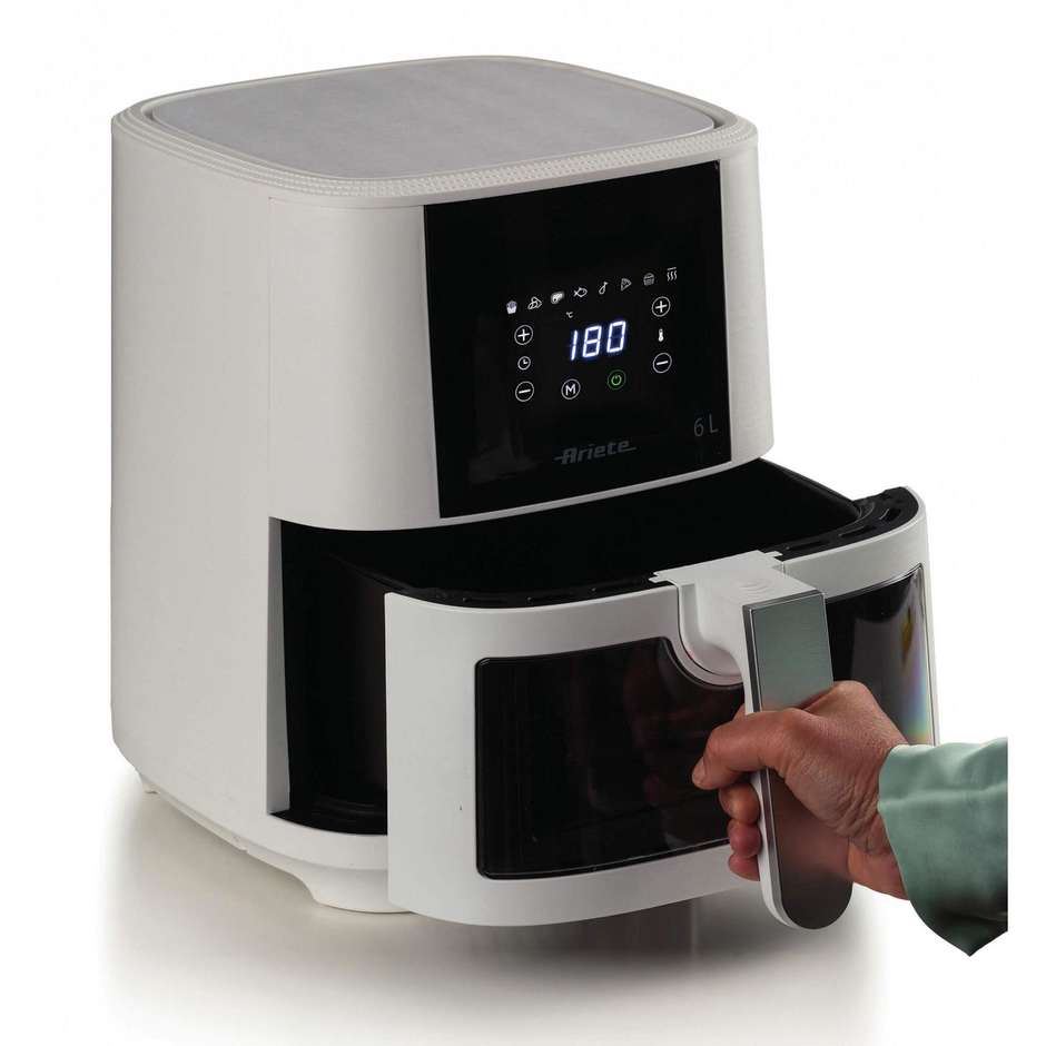 Ariete 4626-03 Friggitrice ad Aria Calda 6 L 1300 W con Cestello Singolo Antiaderente Bianco