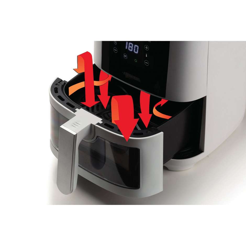 Ariete 4626-03 Friggitrice ad Aria Calda 6 L 1300 W con Cestello Singolo Antiaderente Bianco