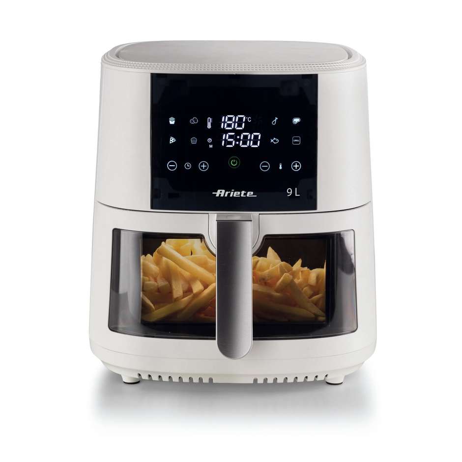 Ariete 4630 Airy Fryer Friggitrice ad Aria Calda 9 L 1500 W con Finestra Trasparente Bianco