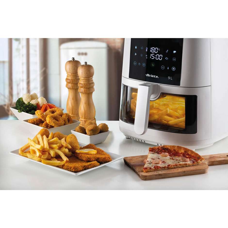 Ariete 4630 Airy Fryer Friggitrice ad Aria Calda 9 L 1500 W con Finestra Trasparente Bianco