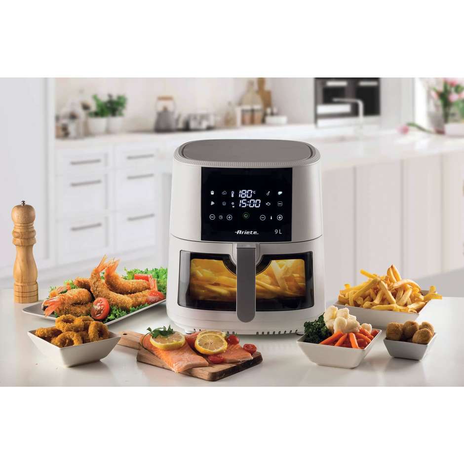 Ariete 4630 Friggitrice ad Aria Calda 9 L 1500 W con Cestello Singolo Antiaderente Bianco
