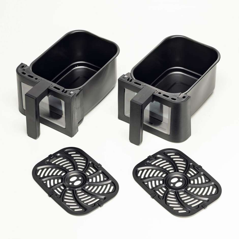 Ariete 4631 Friggitrice ad Aria Calda 9 L 2400 W con Doppio Cestello Dual Zone Nero