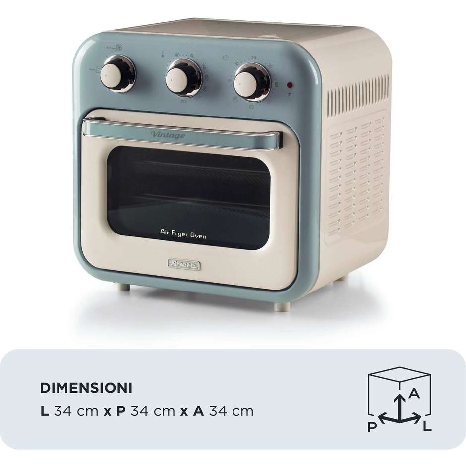 Ariete 4632/05 Friggitrice ad Aria + Forno Vintage 16L Blu