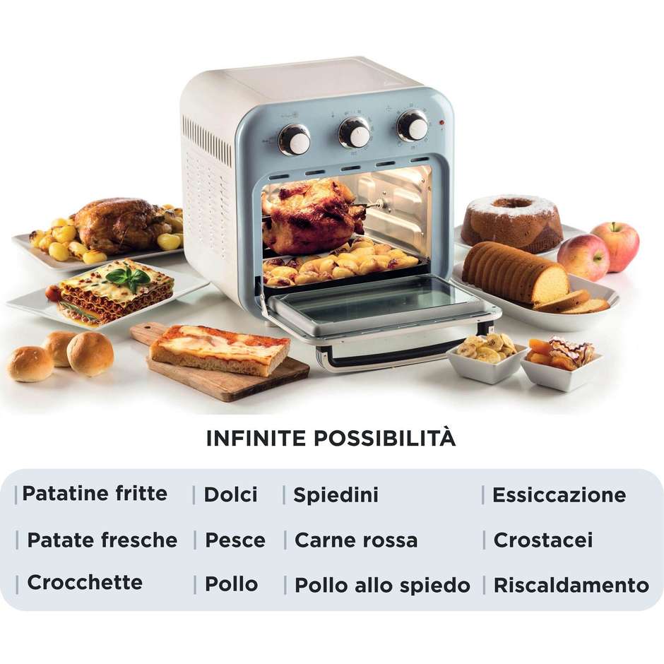 Ariete 4632/05 Friggitrice ad Aria + Forno Vintage 16L Blu