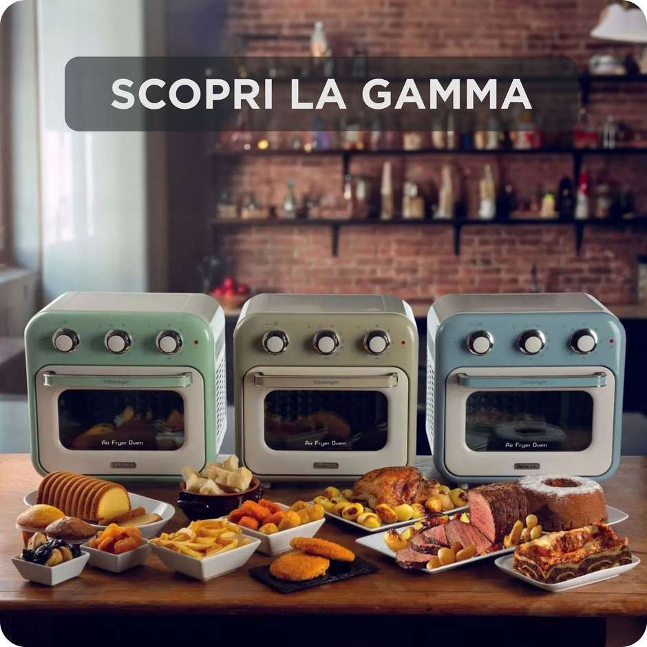 Ariete 4632/05 Friggitrice ad Aria + Forno Vintage 16L Blu