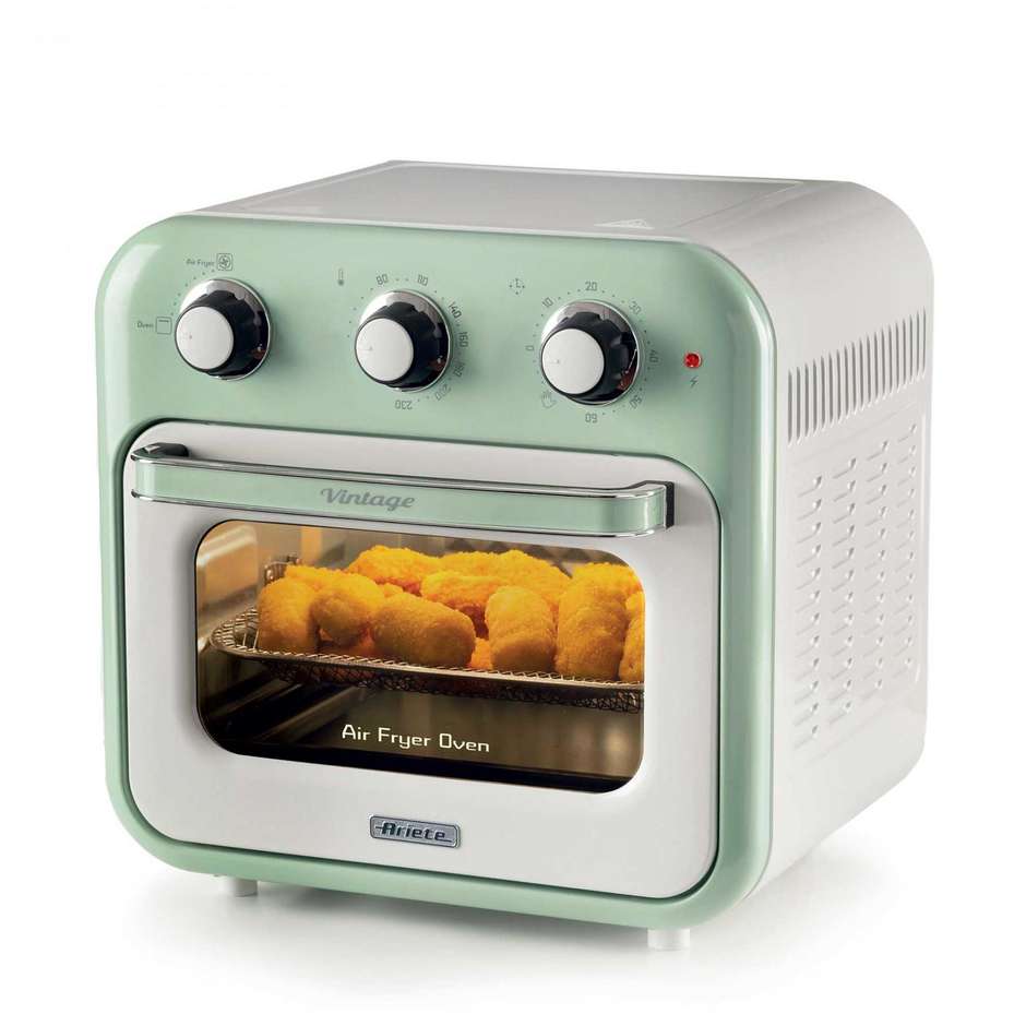 Ariete 4632 Friggitrice ad Aria e Fornetto Vintage 2 in 1 Capacità 16 L 1400 W con Finestra Verde Salvia