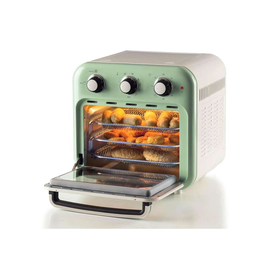 Ariete 4632 Friggitrice ad aria e forno Vintage Potenza 1400 W 2 in 1 Capacita 16 Lt Accessori inclusi Colore Verde