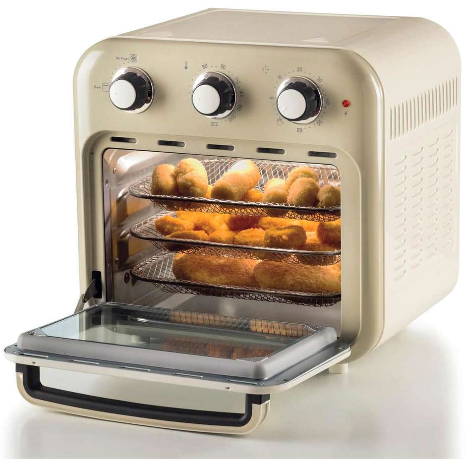 Ariete 4632 Friggitrice ad aria e forno Vintage Potenza 1400 W 2in1 Capacità 16 Lt  Accessori inclusi Colore Beige