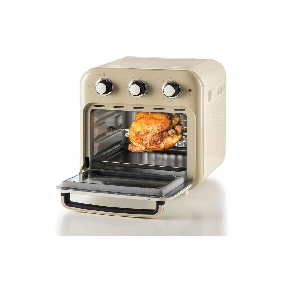 Ariete 4632 Friggitrice ad aria e forno Vintage Potenza 1400 W 2in1 Capacità 16 Lt  Accessori inclusi Colore Beige