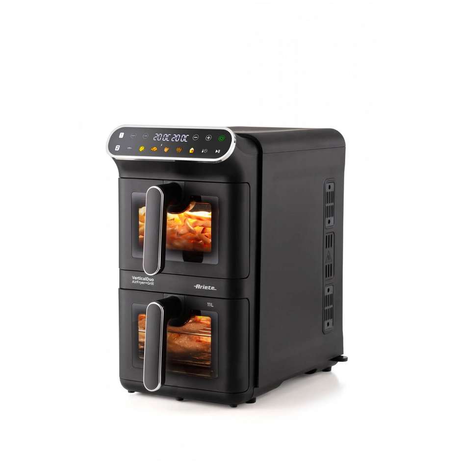 Ariete 4640 Air Fryer Vertical DUO Friggitrice ad aria 11 L a doppio cestello 2460 W Nera