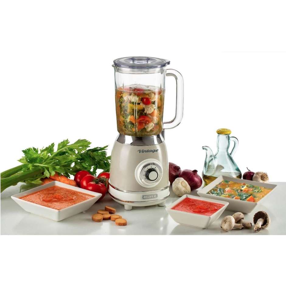 Ariete 583/03 Vintage Frullatore con Tazza in Vetro 1,5 Litri 1000 W 4 Velocità Beige Pastello