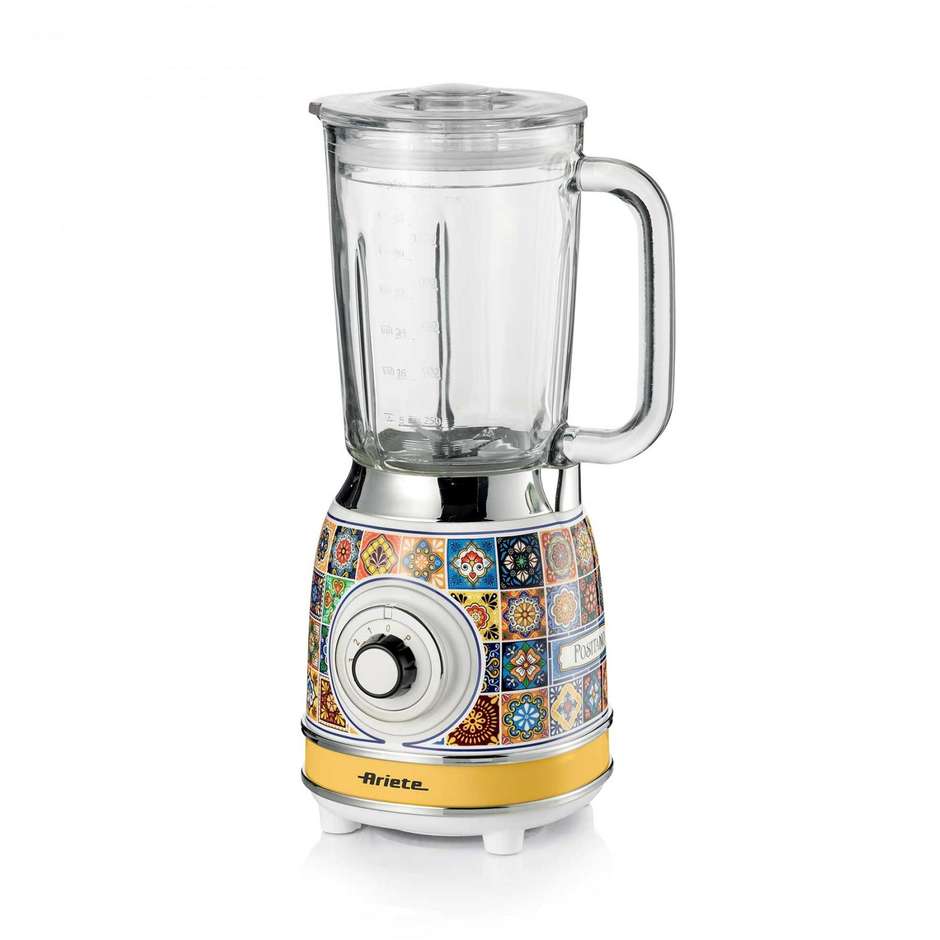 Ariete 583 Frullatore Positano con tazza in vetro da 1,5 Lt 4 Velocita Potenza 1000 W Colore Giallo/Blu