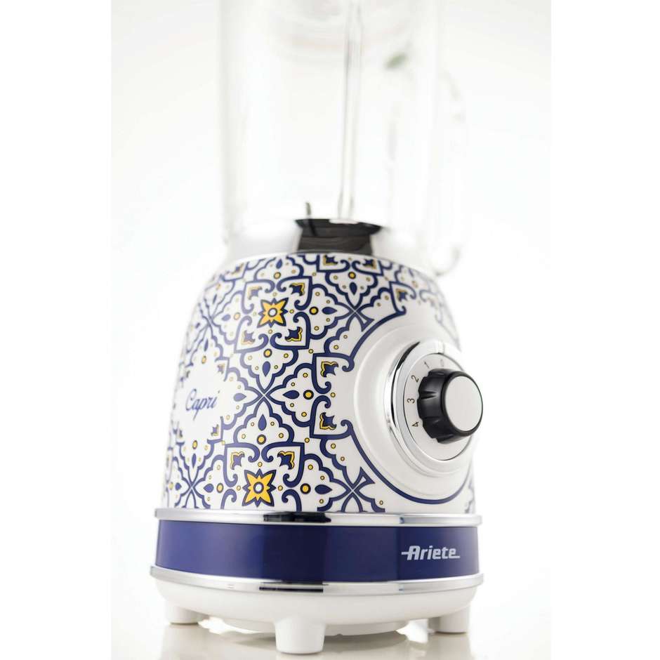 Ariete 5830C Capri Frullatore da Tavolo con Caraffa in Vetro 1,5 L, 1000 W, 4 Velocità + Pulse, Colore Blu