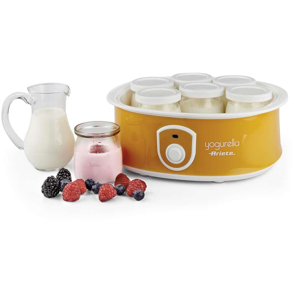 Ariete 617 Yogurella Yogurtiera Capacitàà 1,3 L 7 Vasetti 20 W colore Giallo,Bianco