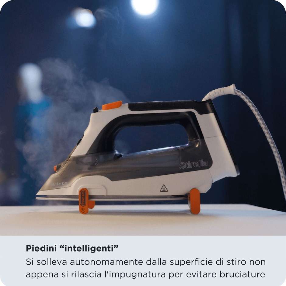 Ariete 6190 Step UP Ferro da stiro a vapore piastra ceramica Ultraglide 2400W grigio/nero