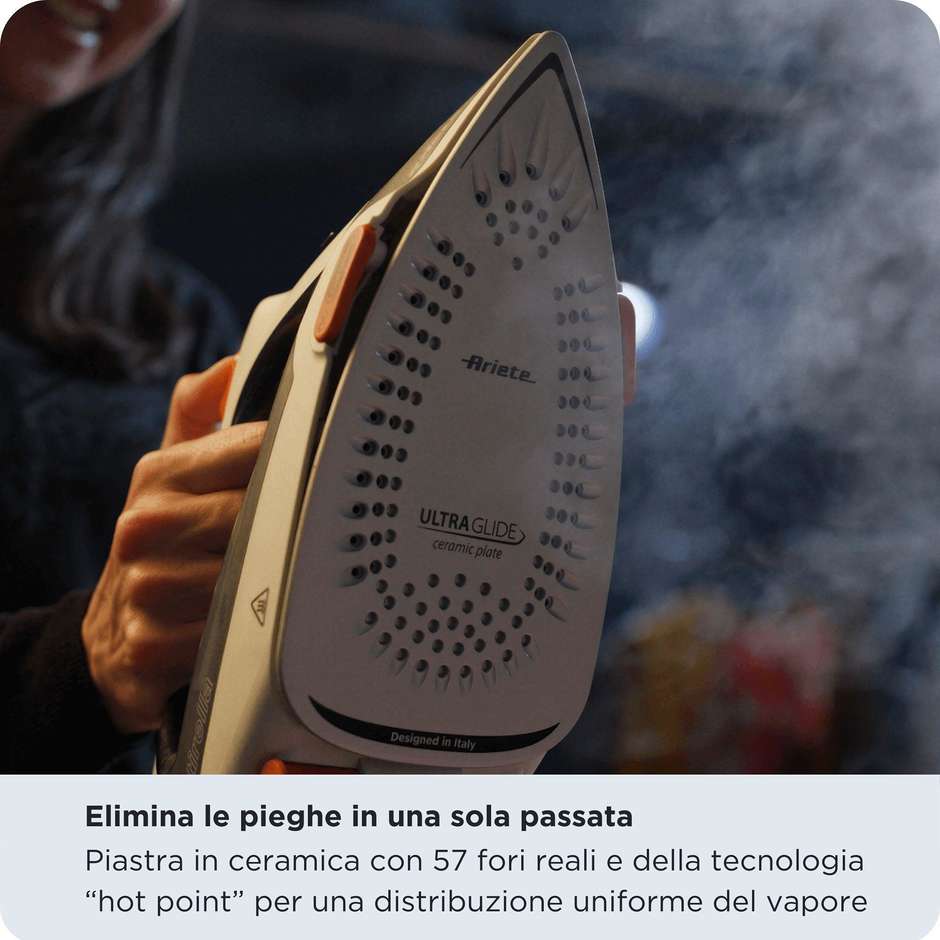 Ariete 6190 Step UP Ferro da stiro a vapore piastra ceramica Ultraglide 2400W grigio/nero