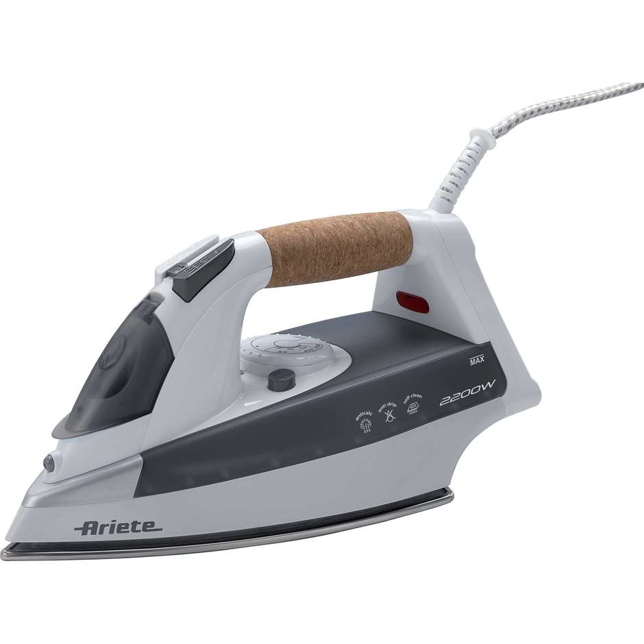 Ariete 6232 Steam Iron Ferro da Stiro a Vapore 2200 W Piastra Ceramica 300 ml Bianco e Azzurro