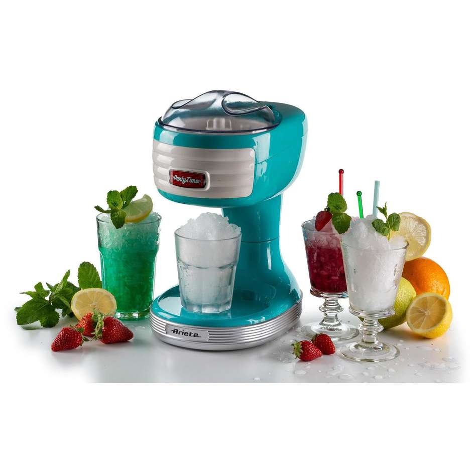 Ariete 76 Ice Crusher Party Time Tritaghiaccio Elettrico 30W Lame Acciaio Inox Celeste