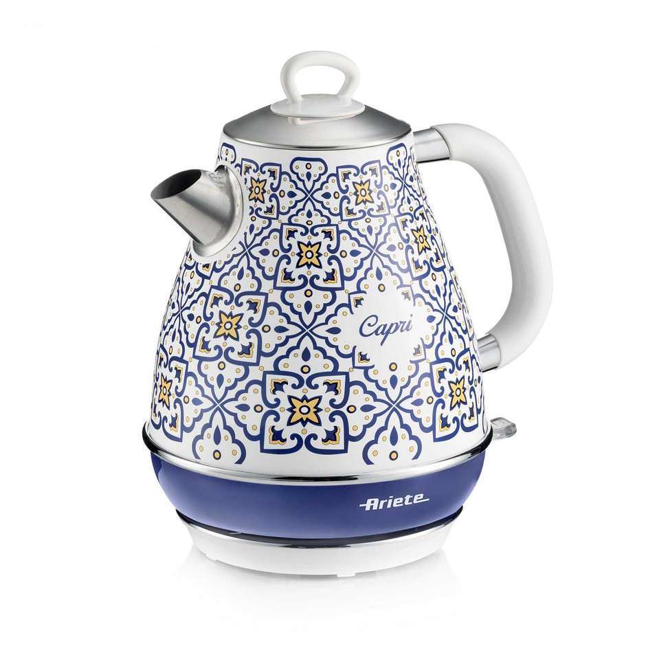 Ariete Capri 2869 Bollitore 2200 W, 1,7 L, bianco e azzurro, filtro anticalcare