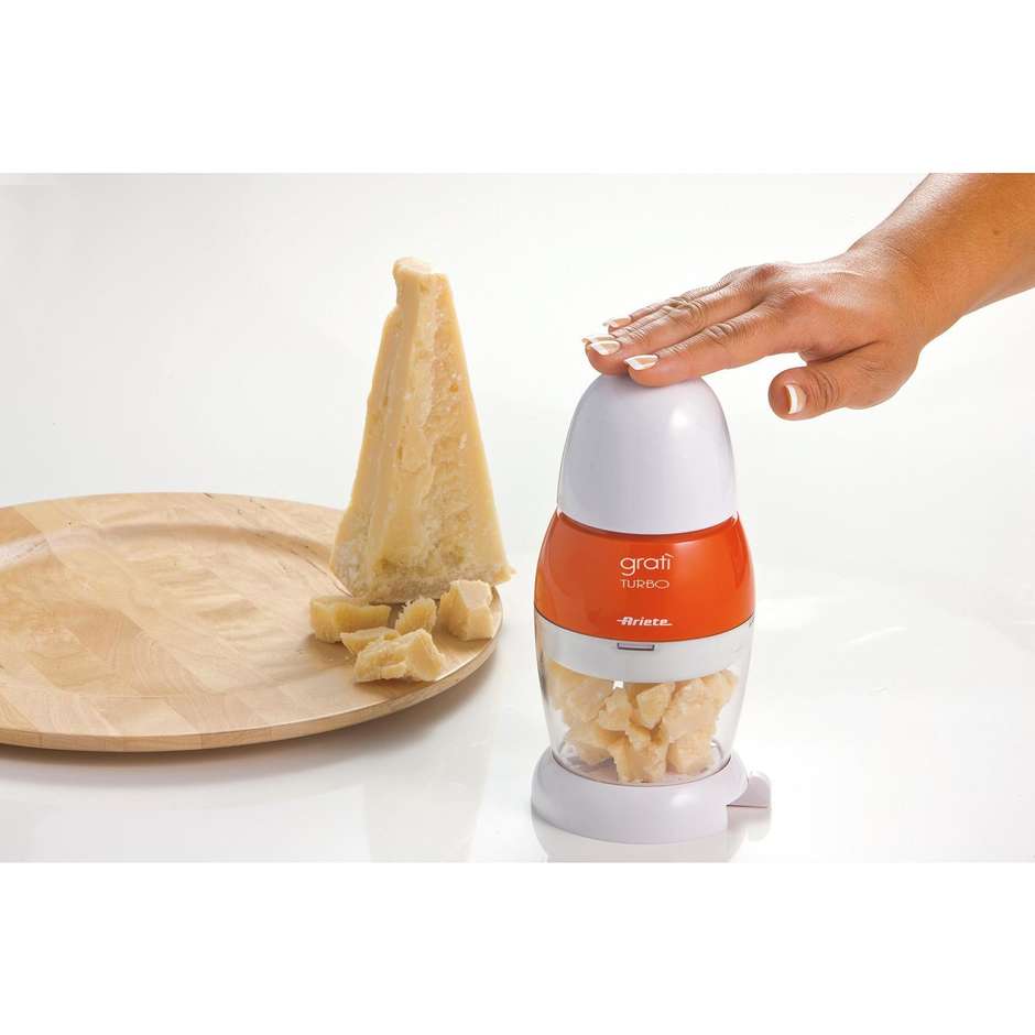 Ariete Gratì Turbo 439 Grattugia Elettrica Ricaricabile Cordless 200 W Bianco e Arancio