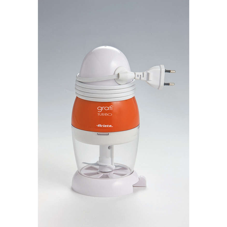 Ariete Gratì Turbo 439 Grattugia Elettrica Ricaricabile Cordless 200 W Bianco e Arancio