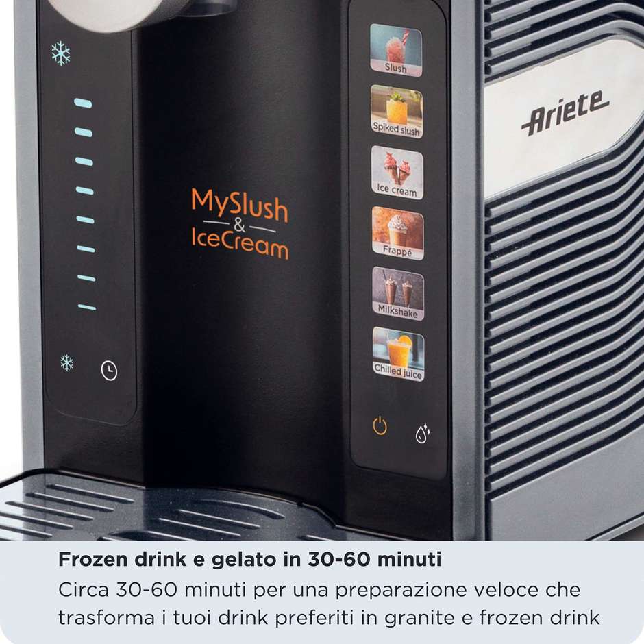Ariete MySlush & IceCream 655 Gelatiera con Compressore 2,6 L 200 W Acciaio Inox