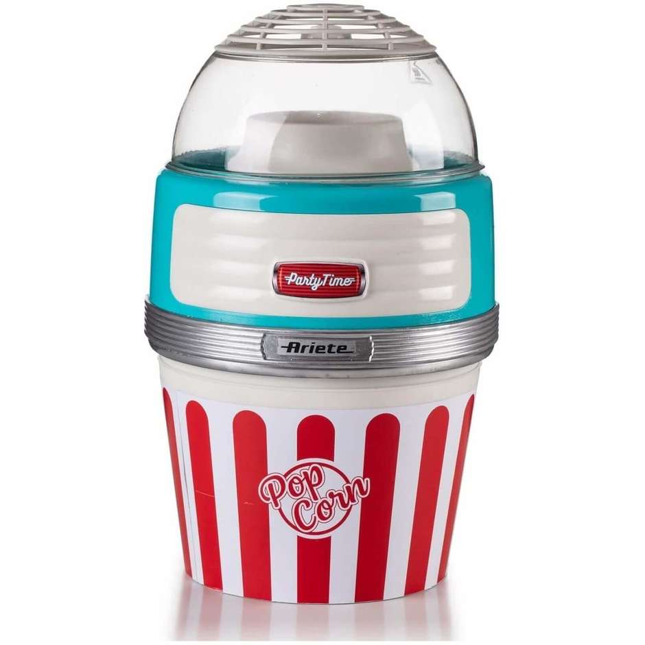 Ariete Party Time 2957 Macchina per Popcorn ad Aria Calda 1100W Design American Diner Rosso e Crema