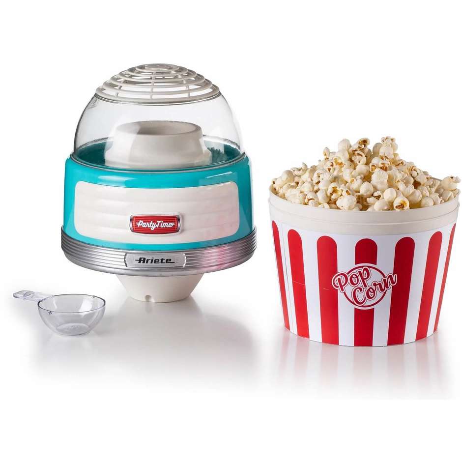 Ariete Party Time 2957 Macchina per Popcorn ad Aria Calda 1100W Design American Diner Rosso e Crema