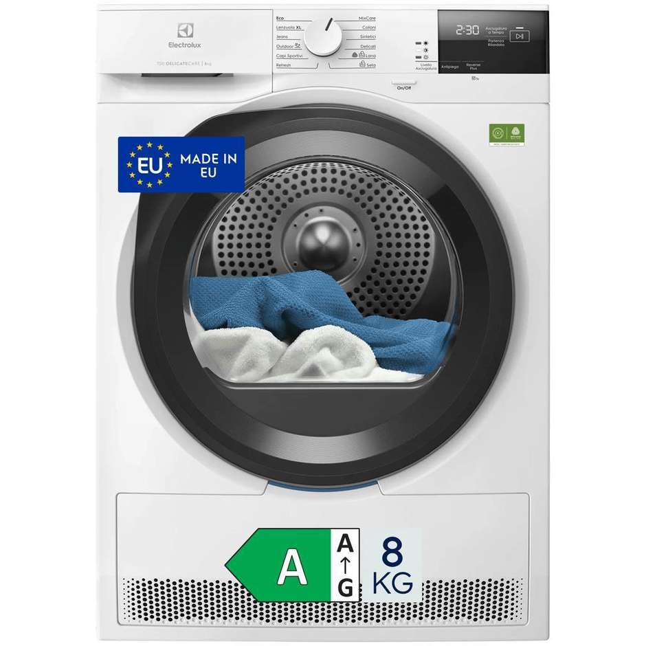 asciug 8kg a (ab) inv w.green oblo nero selective
