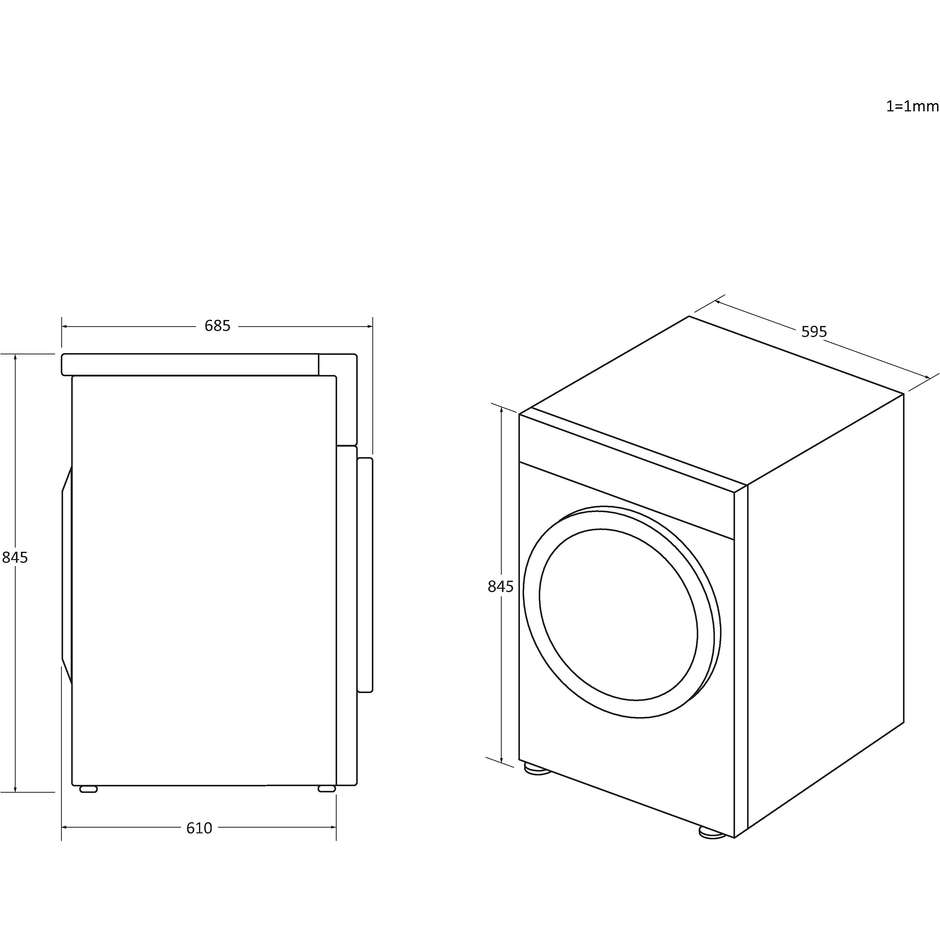 asciug 9kg c bianco oblo nero air fresh wifi