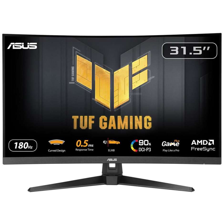 ASUS TUF Gaming VG32WQ3B Monitor Gaming Curvo 31.5" QHD 180Hz Fast VA Nero