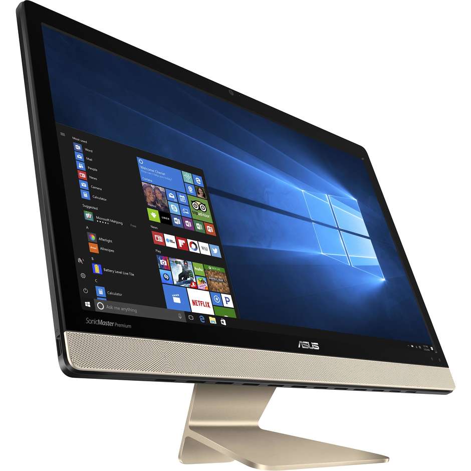 ASUS Vivo AiO V221ICUK-BA067T Pc All-in-one Core Intel i3-7100U 2.40GHz Ram 4 Gb Hard Disk 1 Tb Display 21.5 pollici 1920 x 1080 Pixel Nero,Oro