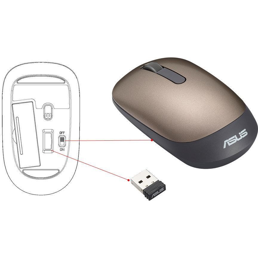 asus wt205 mouse wireless gold