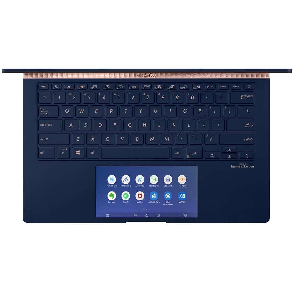 Asus ZENBOOK UX434FL Notebook 14'' FHD Core i7-10 Core i7-10 Ram 16 Gb SSD 512 Gb Windows 10 Pro colore blu