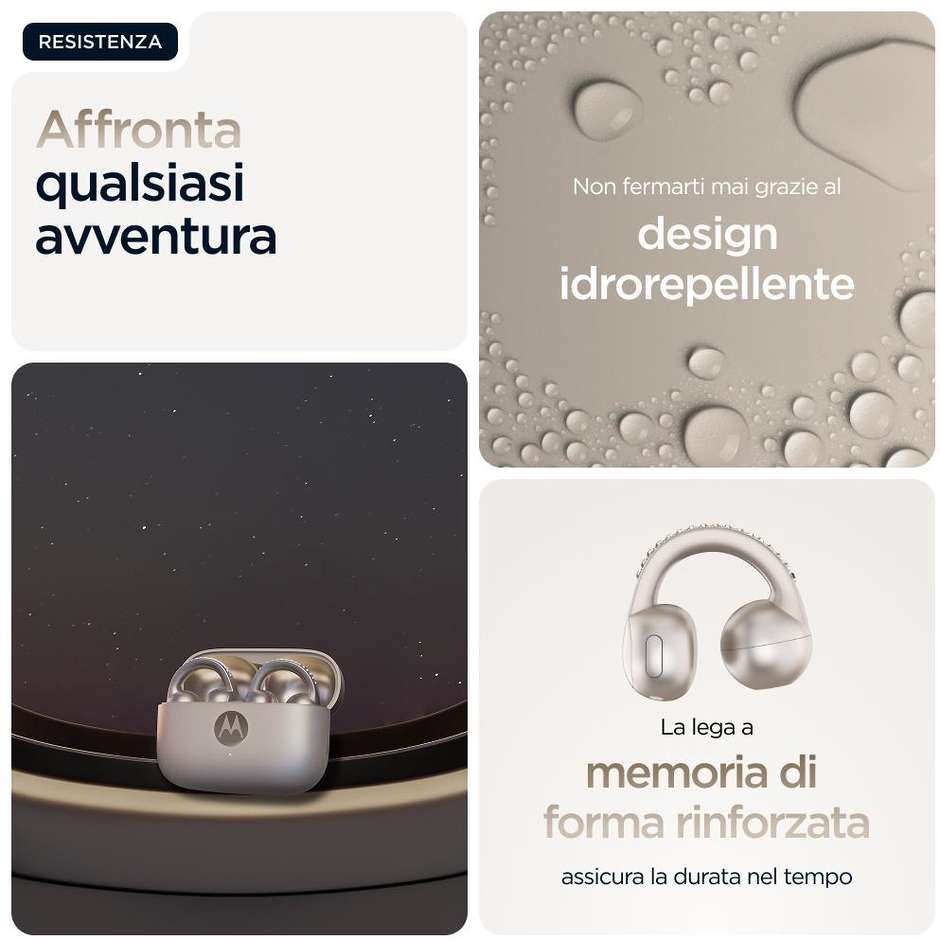 auricolare bt tws open-ear batteria 37ore con cus