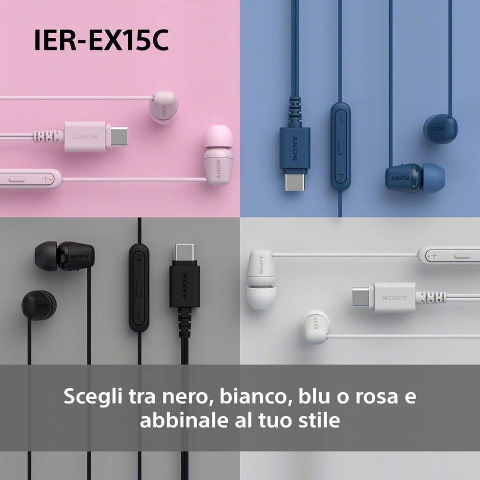auricolare in ear con mic black type c