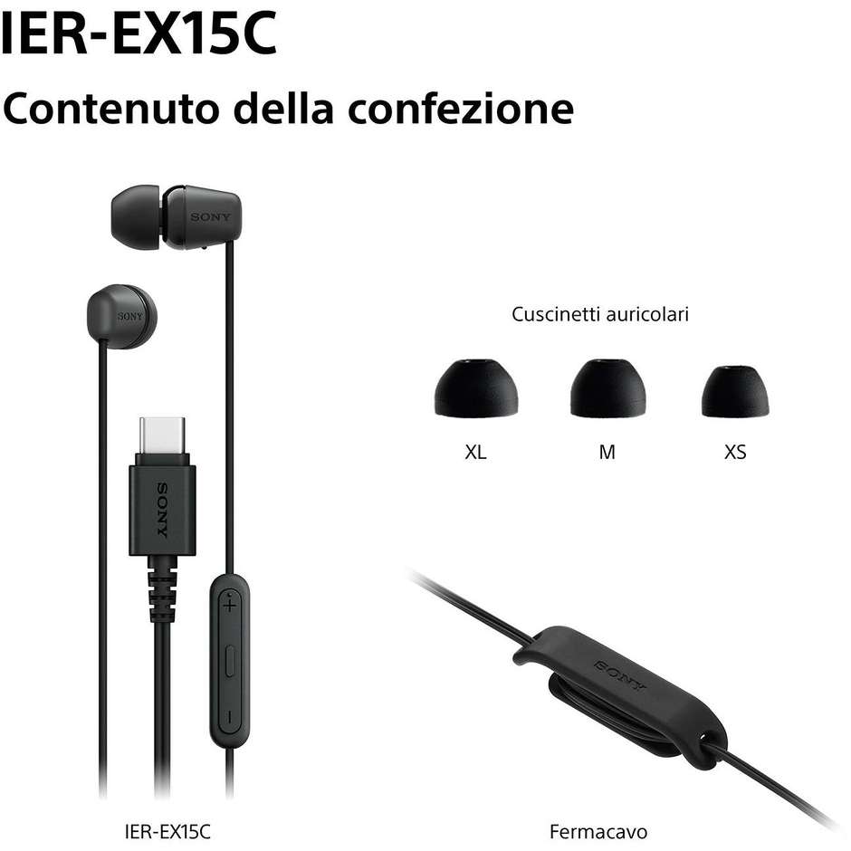 auricolare in ear con mic black type c