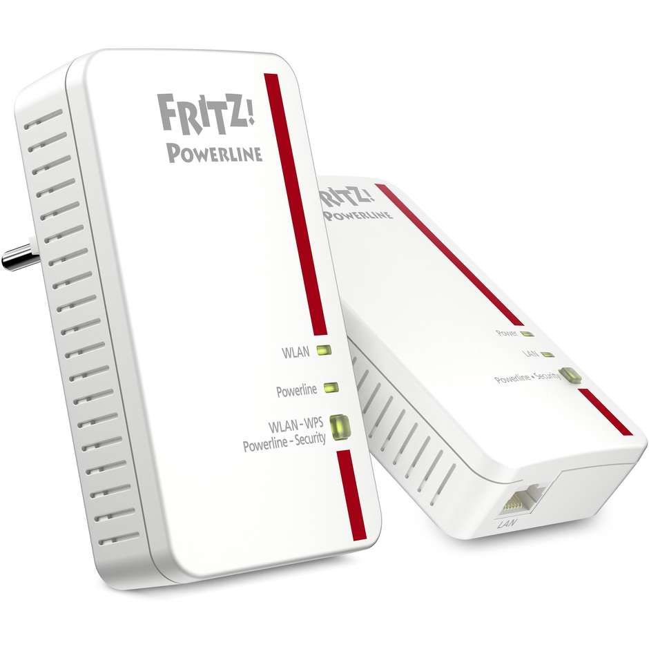 AVM Fritz 20002755 Powerline 1240E WLAN Set 1 Porta Gigabit colore bianco