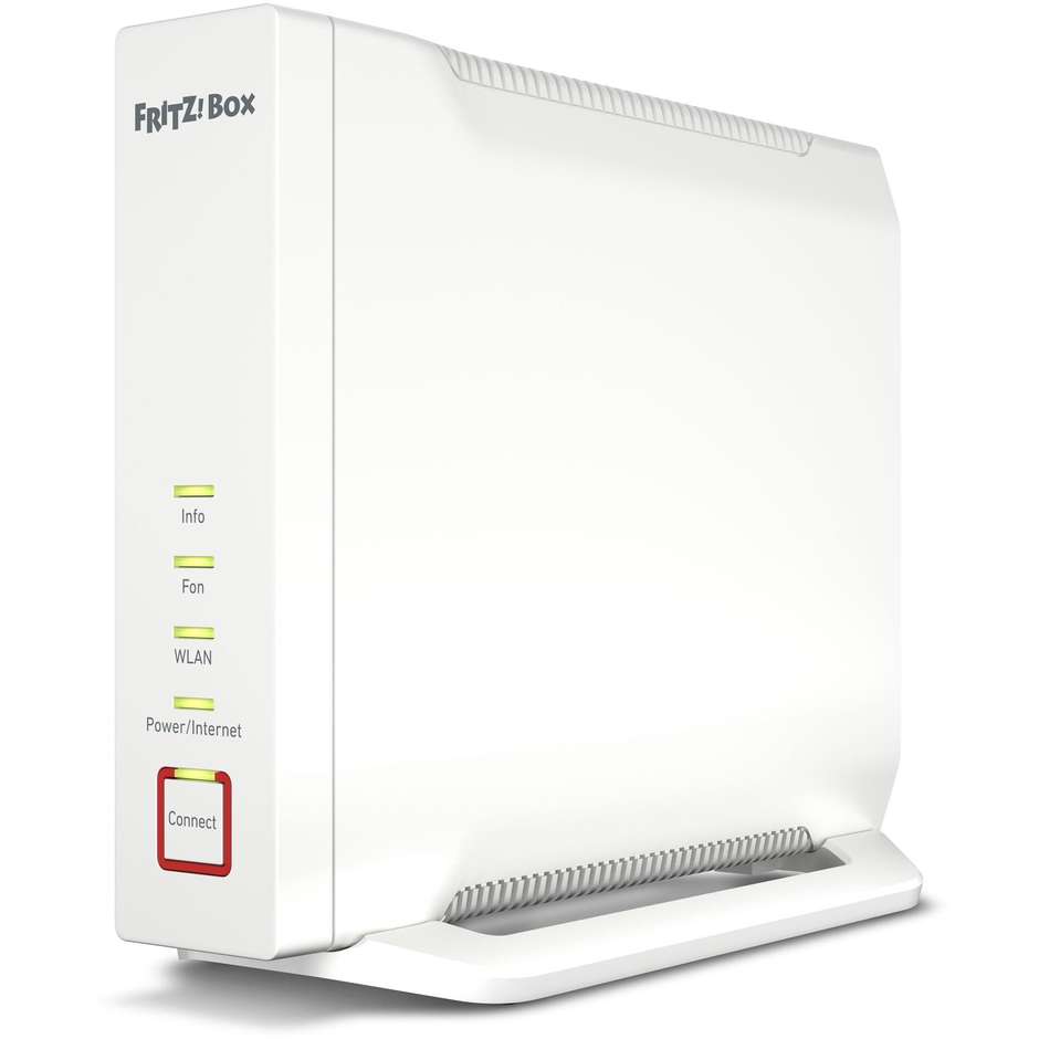AVM FRITZ!Box 4060 International Router Tri-Band Wi-Fi 6 AX6000 con Porta 2.5 GbE Base DECT e Mesh - Bianco