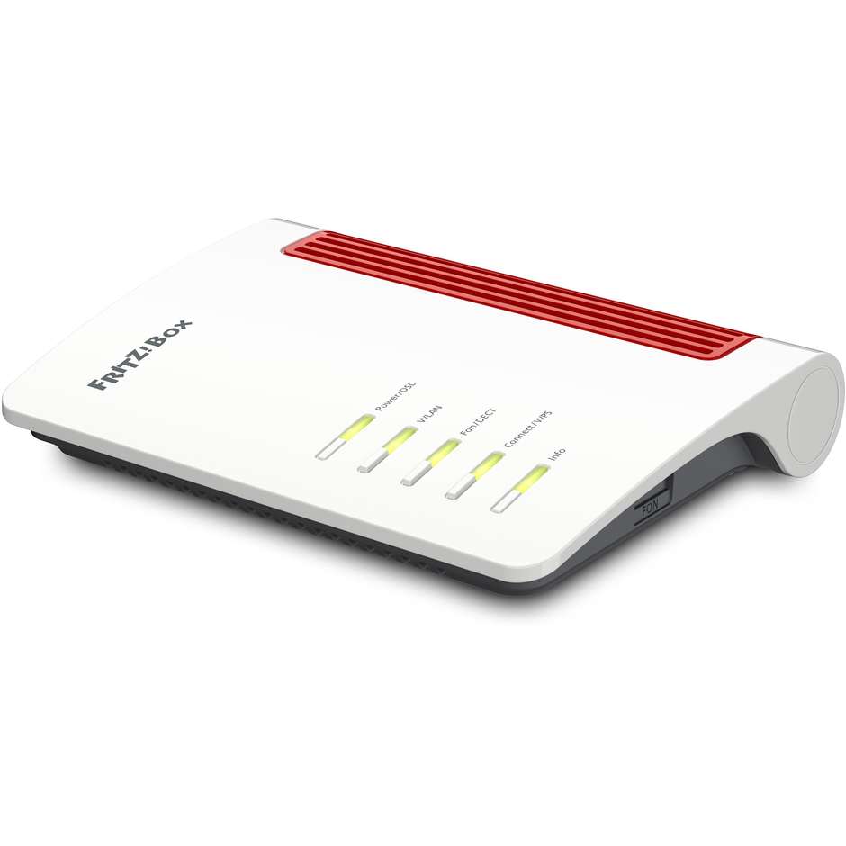 AVM FRITZ!Box 7510 Modem Router VDSL Supervectoring 35b Wi-Fi 6 AX600 con Base DECT Porta Gigabit LAN e USB - Bianco