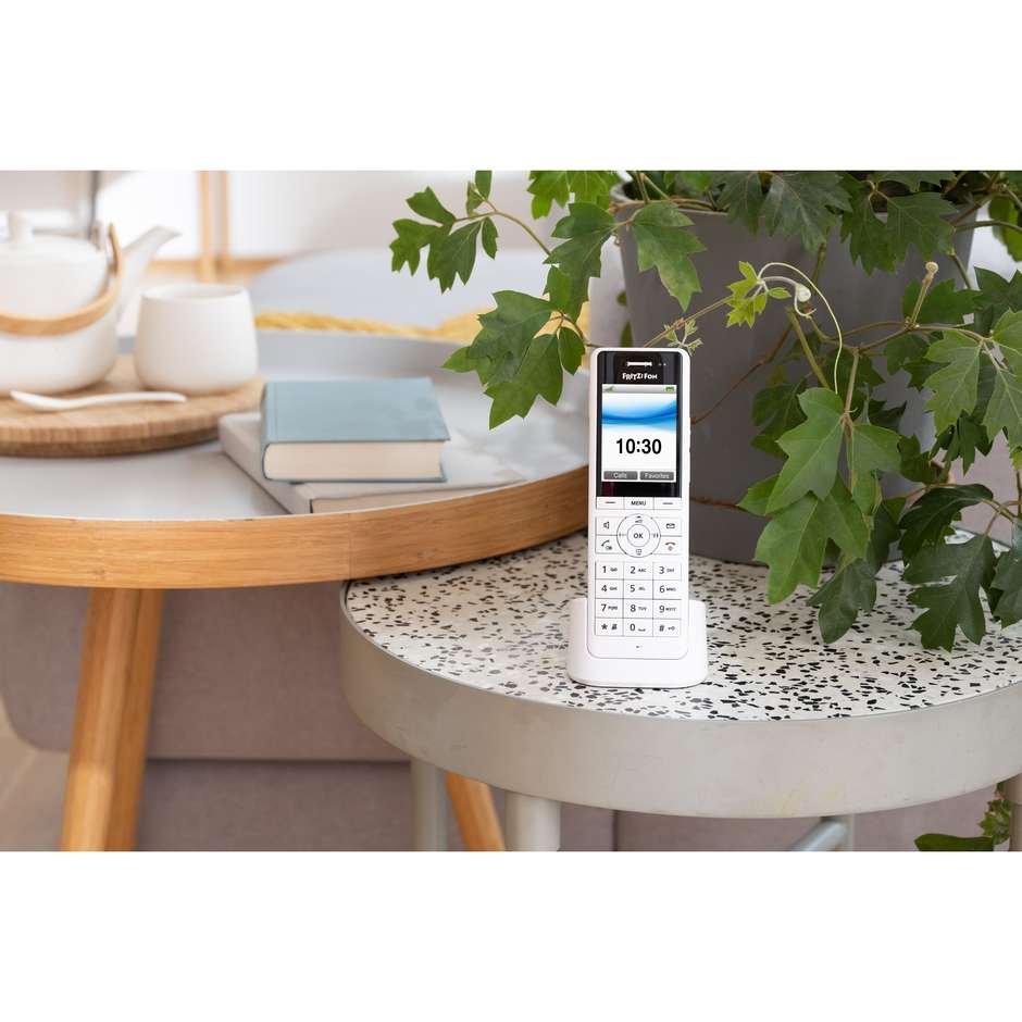 AVM FRITZ!Fon X6 Telefono Cordless DECT Display a Colori 2.4" Audio HD Chiamate VoIP e Segreteria Colore Bianco