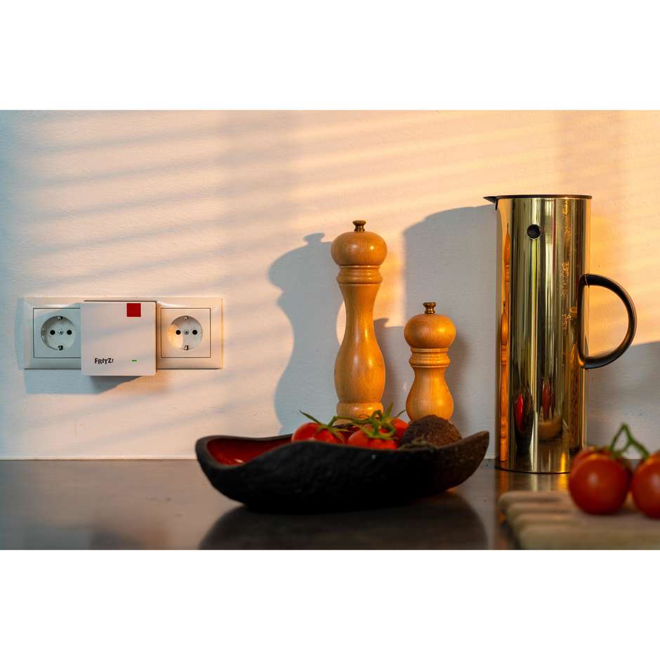 AVM Fritz FRITZMESH SET 1600 3 Pack edition international Dual-band (2,4 GHz / 5 GHz) Wi-Fi 6 Colore Rosso, Bianco Interno