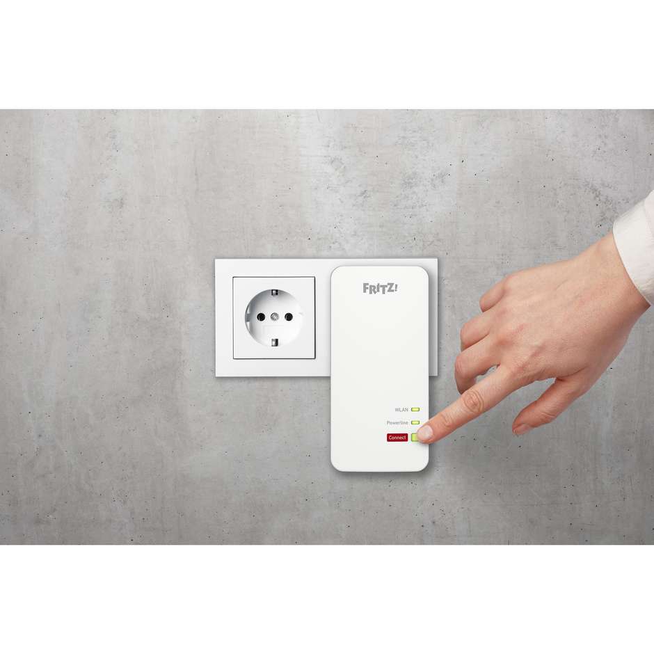 AVM FRITZ!Powerline 1240 AX WLAN Set (20003038) Kit 2 Adattatori 1200 Mbit/s Wi-Fi 6 2 Porte Gigabit Bianco/Rosso